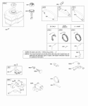 Alternator Electric Starter Fuel Supply Ignition Diagram and Parts List for 20E214-0358-E1  Briggs and Stratton Engine